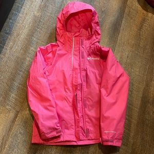 Kids Columbia Omni tech rain jacket. Pink sz s.